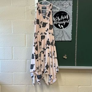 Pink dress with floral pattern